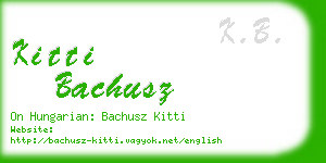 kitti bachusz business card